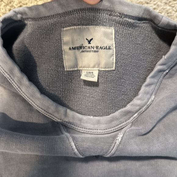 American Eagle Distressed Crew Neck Sweatshirt - Picture 2 of 3